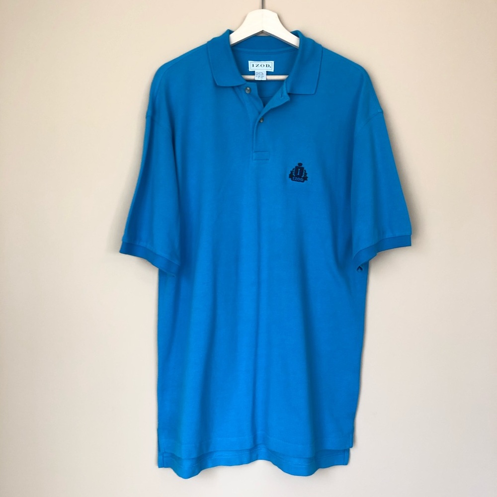 Izod Turquoise Blue Polo Shirt Sz M